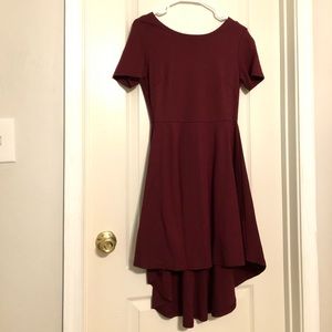 Maroon High-Low Dress